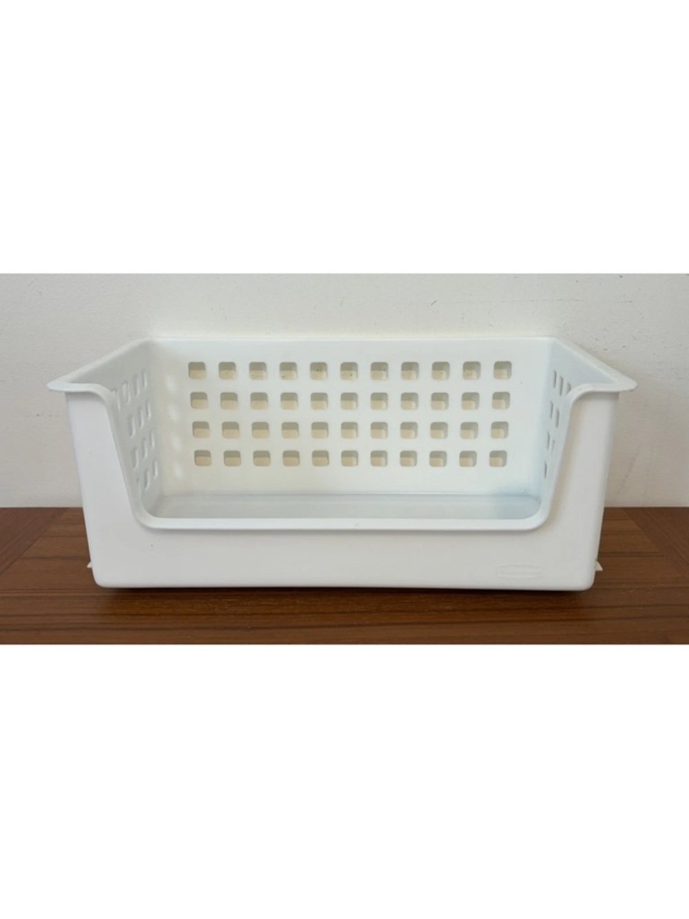RUBBERMAID Slide N Stack Storage Basket Bin #5582 14" x 7” x 6" White Rectangle